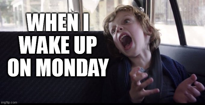 When I wake up on Monday | WHEN I WAKE UP ON MONDAY | image tagged in screaming,funny,monday,work,work week | made w/ Imgflip meme maker