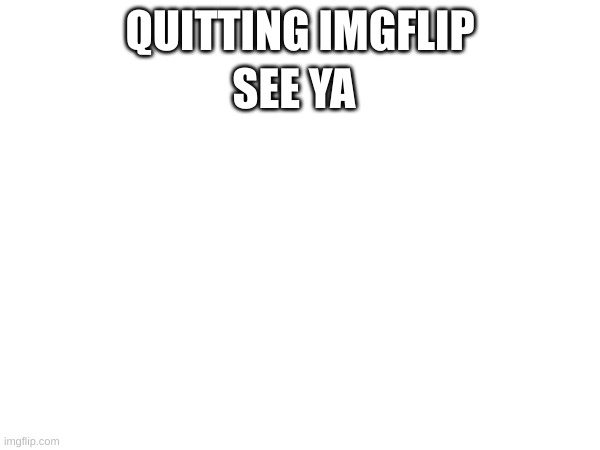 Quitting | SEE YA; QUITTING IMGFLIP | image tagged in quitting | made w/ Imgflip meme maker