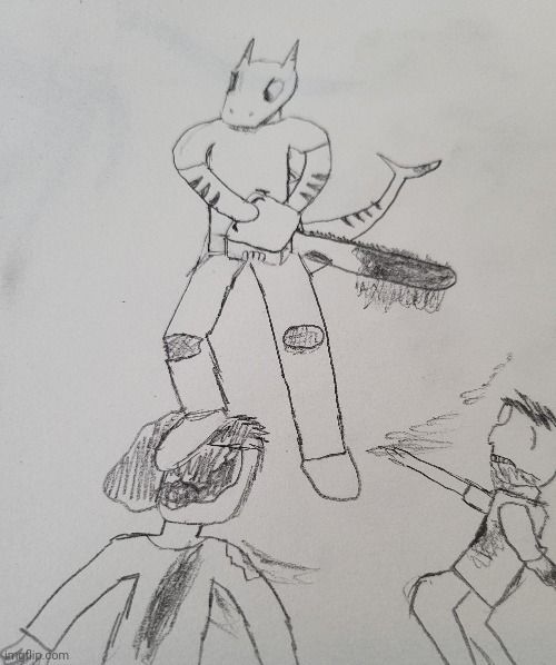 i drew cyclone fighting off zombies cuz i had no other art ideas no this isntgore | made w/ Imgflip meme maker