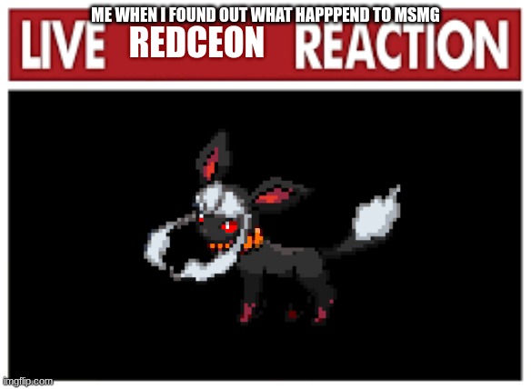 ME WHEN I FOUND OUT WHAT HAPPPEND TO MSMG; REDCEON | made w/ Imgflip meme maker