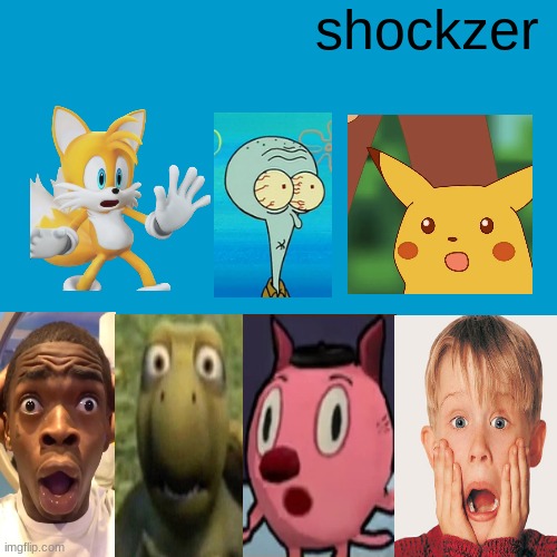 Reaction Image Time! | shockzer | image tagged in blank weezer blue album edit,reaction,shocked | made w/ Imgflip meme maker