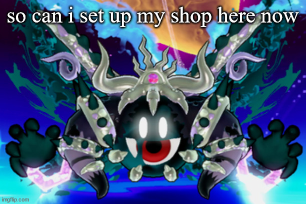 if you didnt see it it's in potatos island | so can i set up my shop here now | image tagged in magolor soul | made w/ Imgflip meme maker