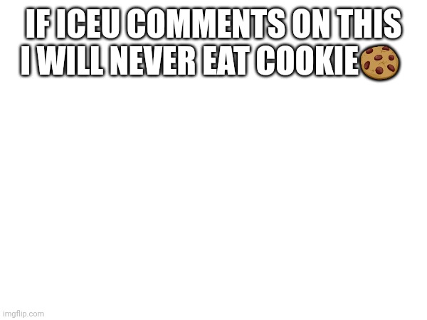 :) | IF ICEU COMMENTS ON THIS I WILL NEVER EAT COOKIE🍪 | image tagged in funny | made w/ Imgflip meme maker