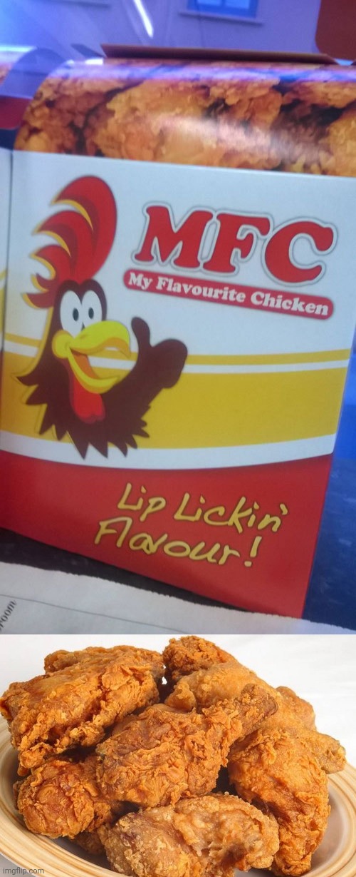 MFC fried chicken | image tagged in fried chicken,mfc,memes,product,off brand items,chicken | made w/ Imgflip meme maker
