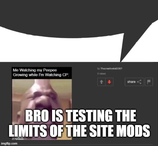 BRO IS TESTING THE LIMITS OF THE SITE MODS | made w/ Imgflip meme maker