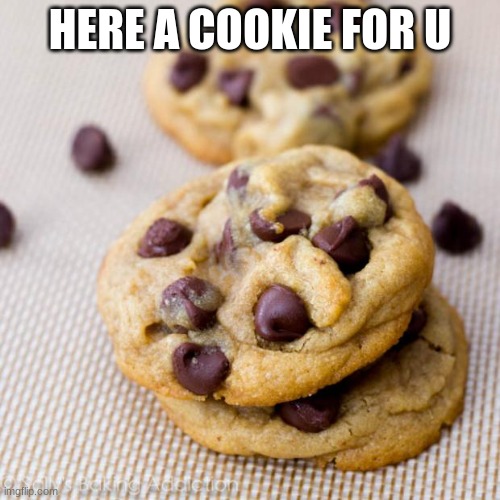 Punny Cookies | HERE A COOKIE FOR U | image tagged in punny cookies | made w/ Imgflip meme maker