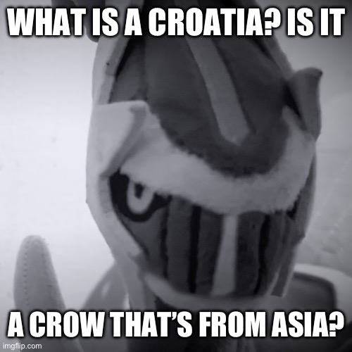 Dialga has never heard of Croatia or even know what Croatians are! | WHAT IS A CROATIA? IS IT; A CROW THAT’S FROM ASIA? | image tagged in confused dialga | made w/ Imgflip meme maker