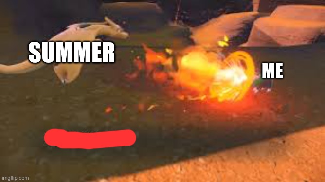 S U M M E R | SUMMER; ME | image tagged in pokemon,fire | made w/ Imgflip meme maker