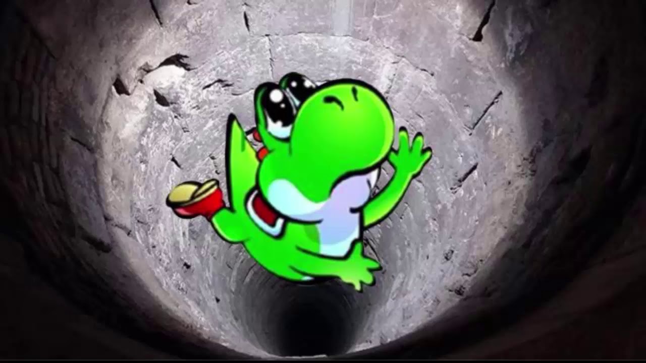 High Quality Yoshi falls in a well to his death Blank Meme Template