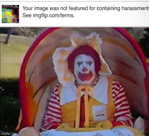 bruh | image tagged in ronald mcdonald in a stroller | made w/ Imgflip meme maker
