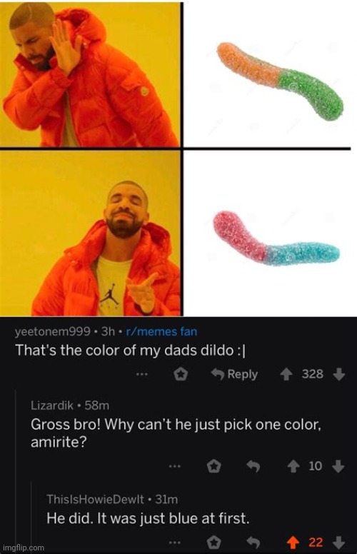 Blood dildo | image tagged in cursed,dildo | made w/ Imgflip meme maker