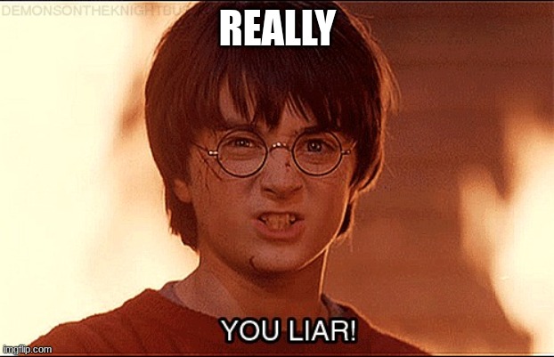 You liar clip Harry Potter | REALLY | image tagged in you liar clip harry potter | made w/ Imgflip meme maker