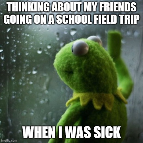 I've missed a lot of field trips | THINKING ABOUT MY FRIENDS GOING ON A SCHOOL FIELD TRIP; WHEN I WAS SICK | image tagged in sometimes i wonder | made w/ Imgflip meme maker