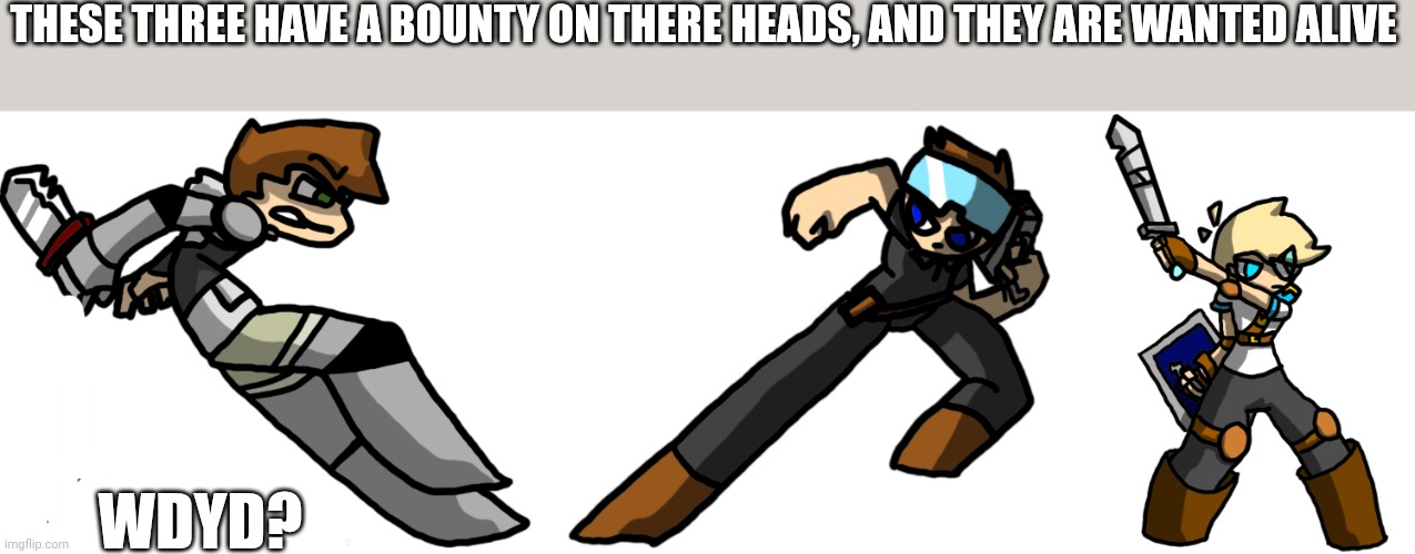 THESE THREE HAVE A BOUNTY ON THERE HEADS, AND THEY ARE WANTED ALIVE; WDYD? | made w/ Imgflip meme maker