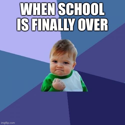 Yes | WHEN SCHOOL IS FINALLY OVER | image tagged in memes,success kid | made w/ Imgflip meme maker