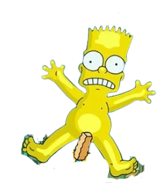 High Quality Bart Movie Scene French Fry Naked Transparent Background Blank Meme Template