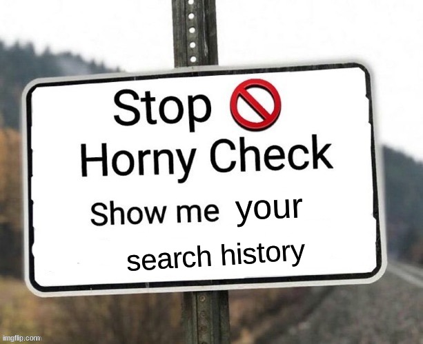 Search history, now | your; search history | image tagged in horny check | made w/ Imgflip meme maker