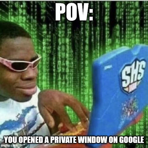 peoples be like: | POV:; YOU OPENED A PRIVATE WINDOW ON GOOGLE | image tagged in ryan beckford | made w/ Imgflip meme maker