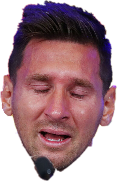 Lionel Messi crying head Blank Meme Template
