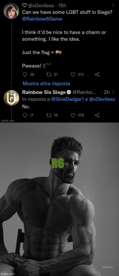 Based | R6 | image tagged in giga chad,rainbow six siege | made w/ Imgflip meme maker