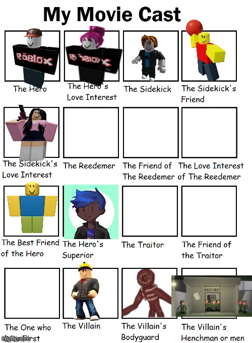 Roblox movie concept | image tagged in movie cast | made w/ Imgflip meme maker
