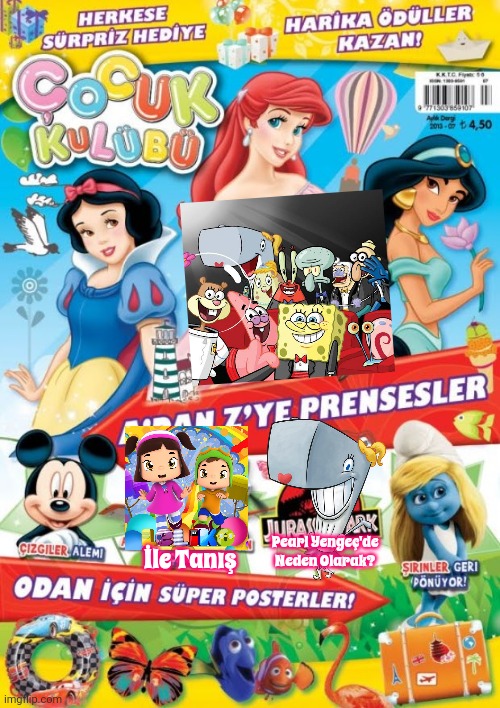Kanal D Cocuk Kulubu Dergisi | Pearl Yengeç'de Neden Olarak? İle Tanış | image tagged in kanal d,magazine,spongebob squarepants,nickelodeon,turkey | made w/ Imgflip meme maker