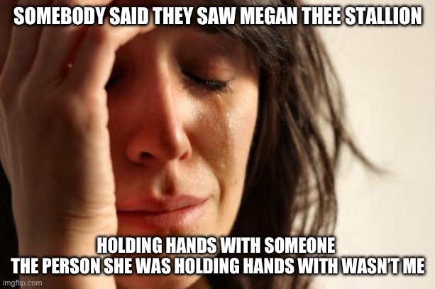 I Don’t Want to Know. | SOMEBODY SAID THEY SAW MEGAN THEE STALLION; HOLDING HANDS WITH SOMEONE 
THE PERSON SHE WAS HOLDING HANDS WITH WASN’T ME | image tagged in memes,first world problems,megan thee stallion,hip hop | made w/ Imgflip meme maker