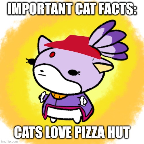 Blaze | IMPORTANT CAT FACTS:; CATS LOVE PIZZA HUT | image tagged in blaze | made w/ Imgflip meme maker