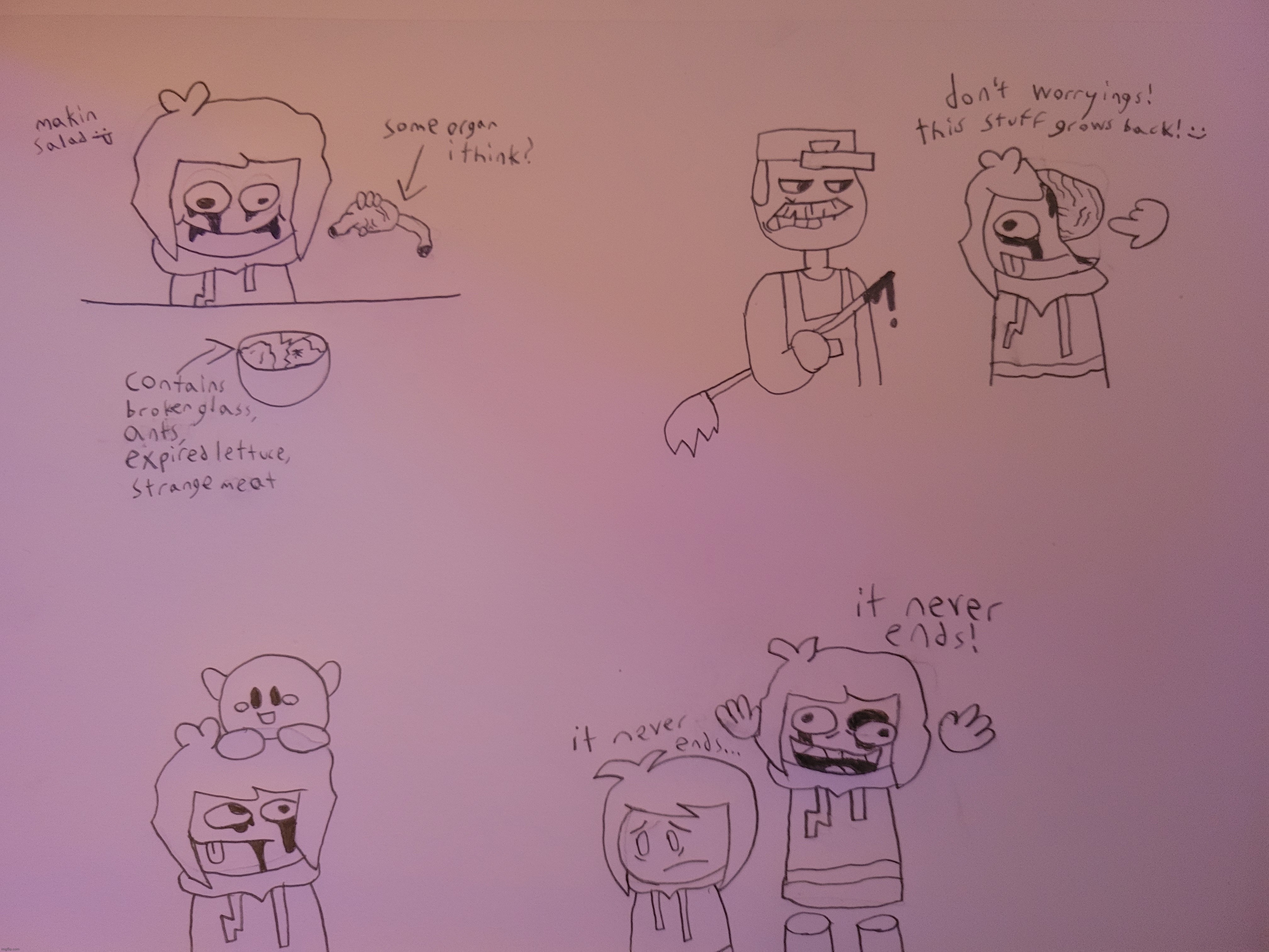 Mascot Cory doodles! (the janitor guy is Frank, he belongs to TheMycomancer) | made w/ Imgflip meme maker