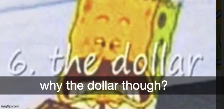 the dollar | why the dollar though? | made w/ Imgflip meme maker