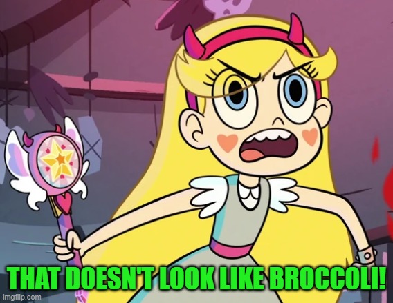 Star 'you don't have to be like this' | THAT DOESN'T LOOK LIKE BROCCOLI! | image tagged in star 'you don't have to be like this' | made w/ Imgflip meme maker