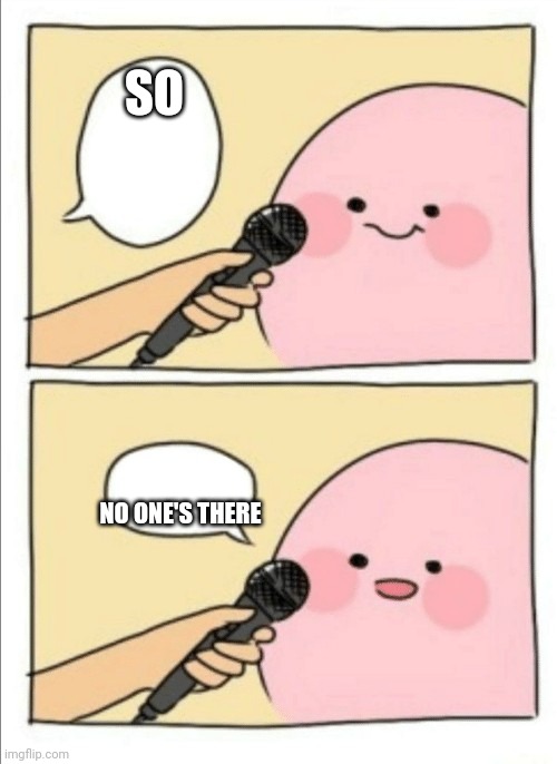 Kirby Interview | SO NO ONE'S THERE | image tagged in kirby interview | made w/ Imgflip meme maker