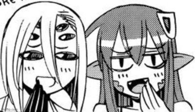 image tagged in rachnera and miia laughing at you | made w/ Imgflip meme maker