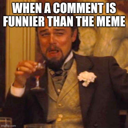 Relateable | WHEN A COMMENT IS FUNNIER THAN THE MEME | image tagged in memes,laughing leo | made w/ Imgflip meme maker