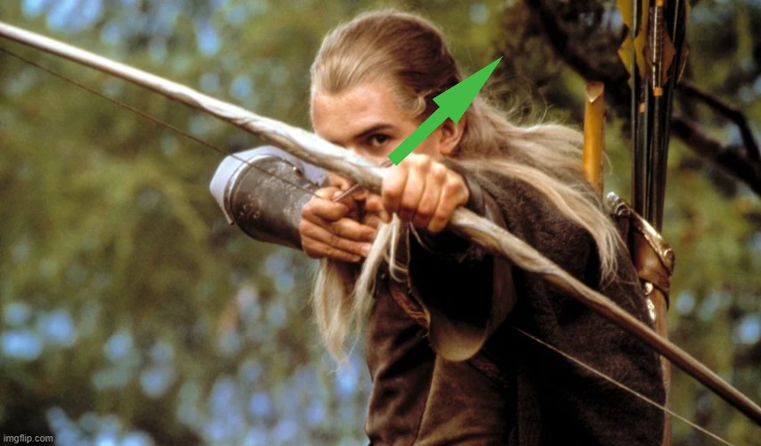 image tagged in legolas bow archery | made w/ Imgflip meme maker