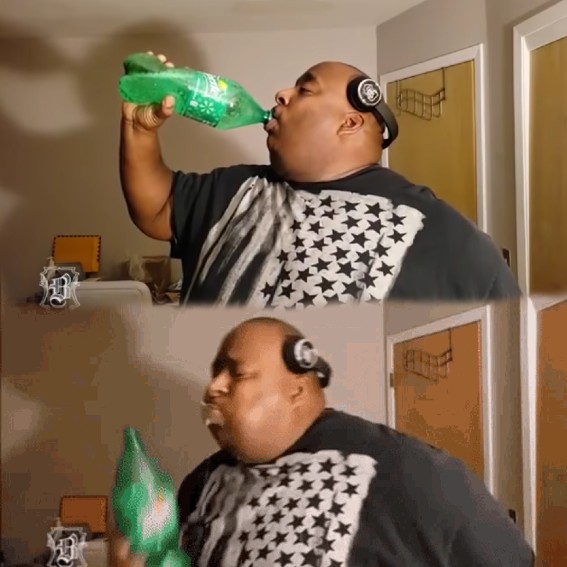 High Quality Badlandschugs chug banana and sprite. Spits it out later. Blank Meme Template