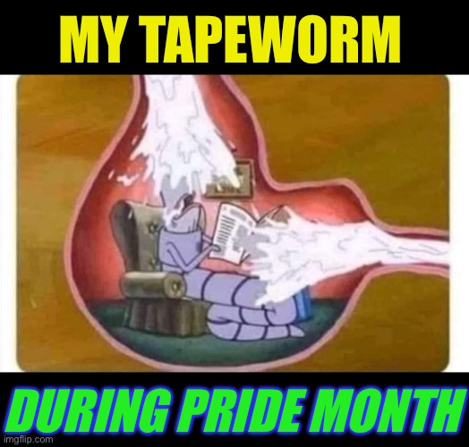When in Rome … | MY TAPEWORM; DURING PRIDE MONTH | image tagged in pride month,anal sex,blowjob,ha gay,dark humour | made w/ Imgflip meme maker