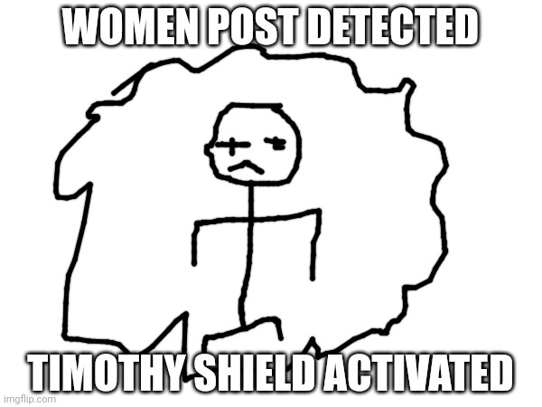 WOMEN POST DETECTED TIMOTHY SHIELD ACTIVATED | made w/ Imgflip meme maker