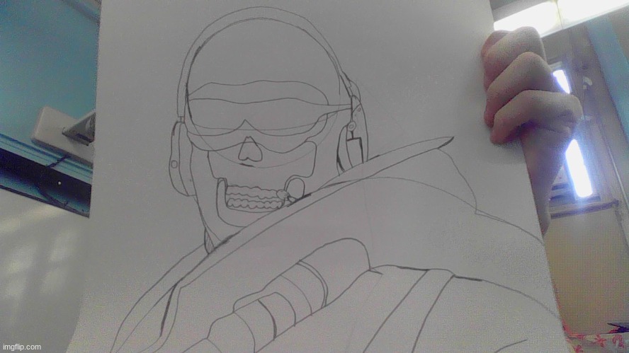 Finished drawing Ghost from MW2 | image tagged in ghost,modern warfare,call of duty | made w/ Imgflip meme maker