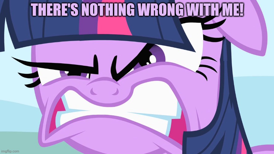 ANGRY Twilight | THERE'S NOTHING WRONG WITH ME! | image tagged in angry twilight | made w/ Imgflip meme maker