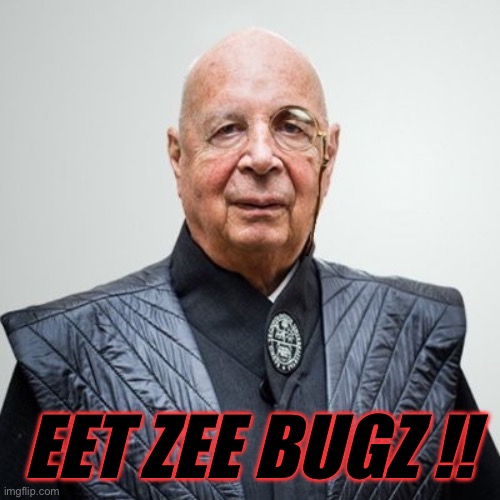 Klaus Schwab | EET ZEE BUGZ !! | image tagged in klaus schwab | made w/ Imgflip meme maker