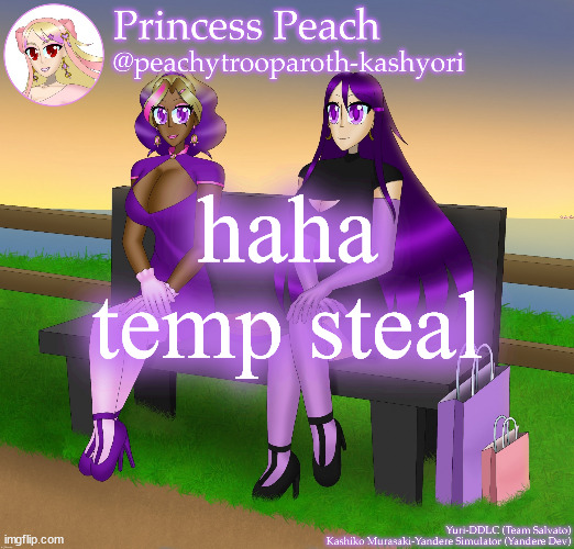 Yuri and Kashiko Murasaki | haha temp steal | image tagged in yuri and kashiko murasaki | made w/ Imgflip meme maker