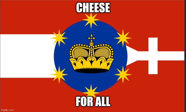 cheese for all | CHEESE; FOR ALL | image tagged in supreme lichtenstein announcement template | made w/ Imgflip meme maker