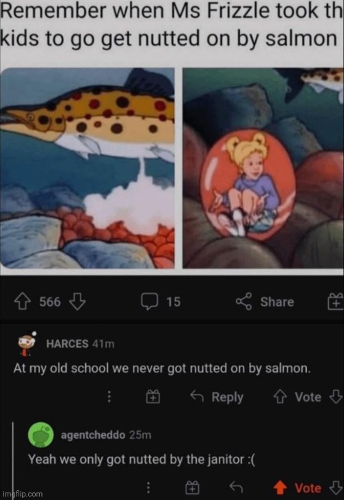 #1,641 | image tagged in funny,cursed,comments,nuts,salmon,magic school bus | made w/ Imgflip meme maker