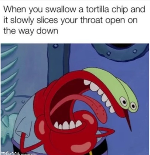 Meme #1,643 | image tagged in memes,repost,relatable,ouch,chips,pain | made w/ Imgflip meme maker