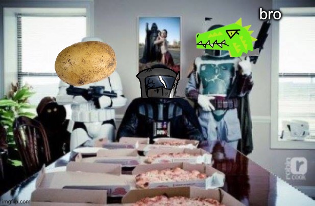 Free Pizza party when you join the dark side!  | bro | image tagged in free pizza party when you join the dark side | made w/ Imgflip meme maker