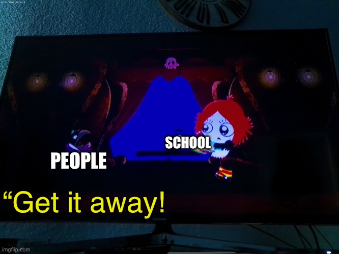 Scared Crow | PEOPLE; SCHOOL; “Get it away! | image tagged in scared crow | made w/ Imgflip meme maker