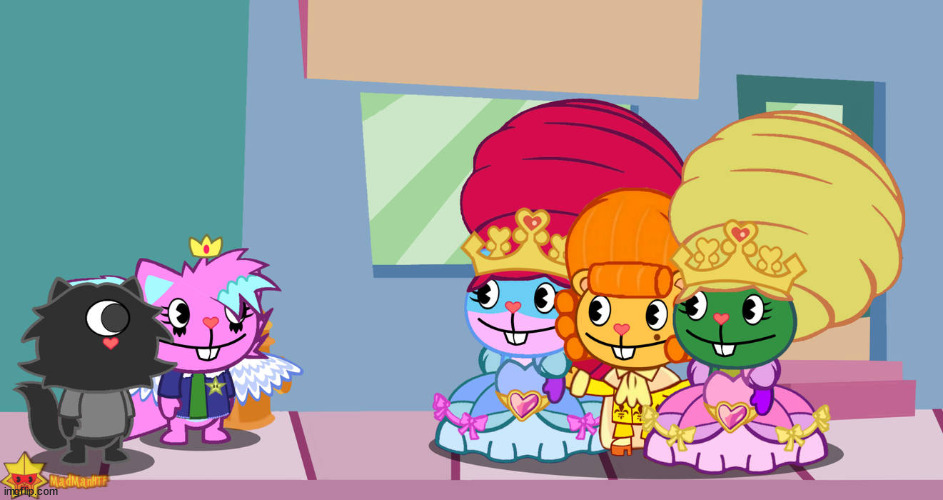 kitty and mewo meets royal disco bear, frilly and beastly | image tagged in kitty and mewo meets royal disco bear frilly and beastly | made w/ Imgflip meme maker