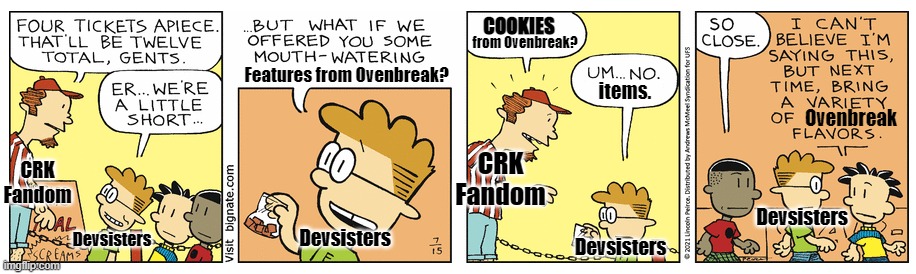 GIVE US COFFEE COOKIE | COOKIES; from Ovenbreak? Features from Ovenbreak? items. Ovenbreak; CRK Fandom; CRK
Fandom; Devsisters; Devsisters; Devsisters; Devsisters | image tagged in but what if we offered you some mouth-watering | made w/ Imgflip meme maker