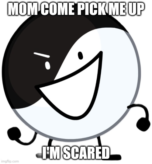 Yin yang | MOM COME PICK ME UP I'M SCARED | image tagged in yin yang | made w/ Imgflip meme maker